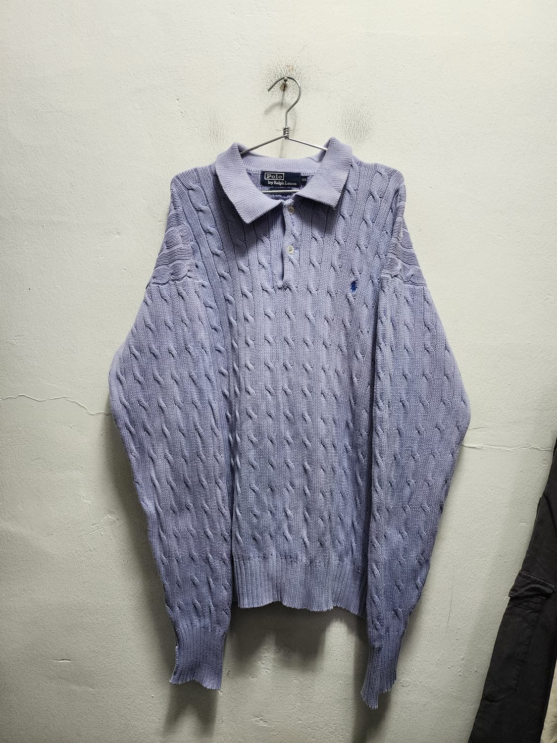 폴로 랄프로렌 연보라 케이블 니트 반집업 상품이미지1