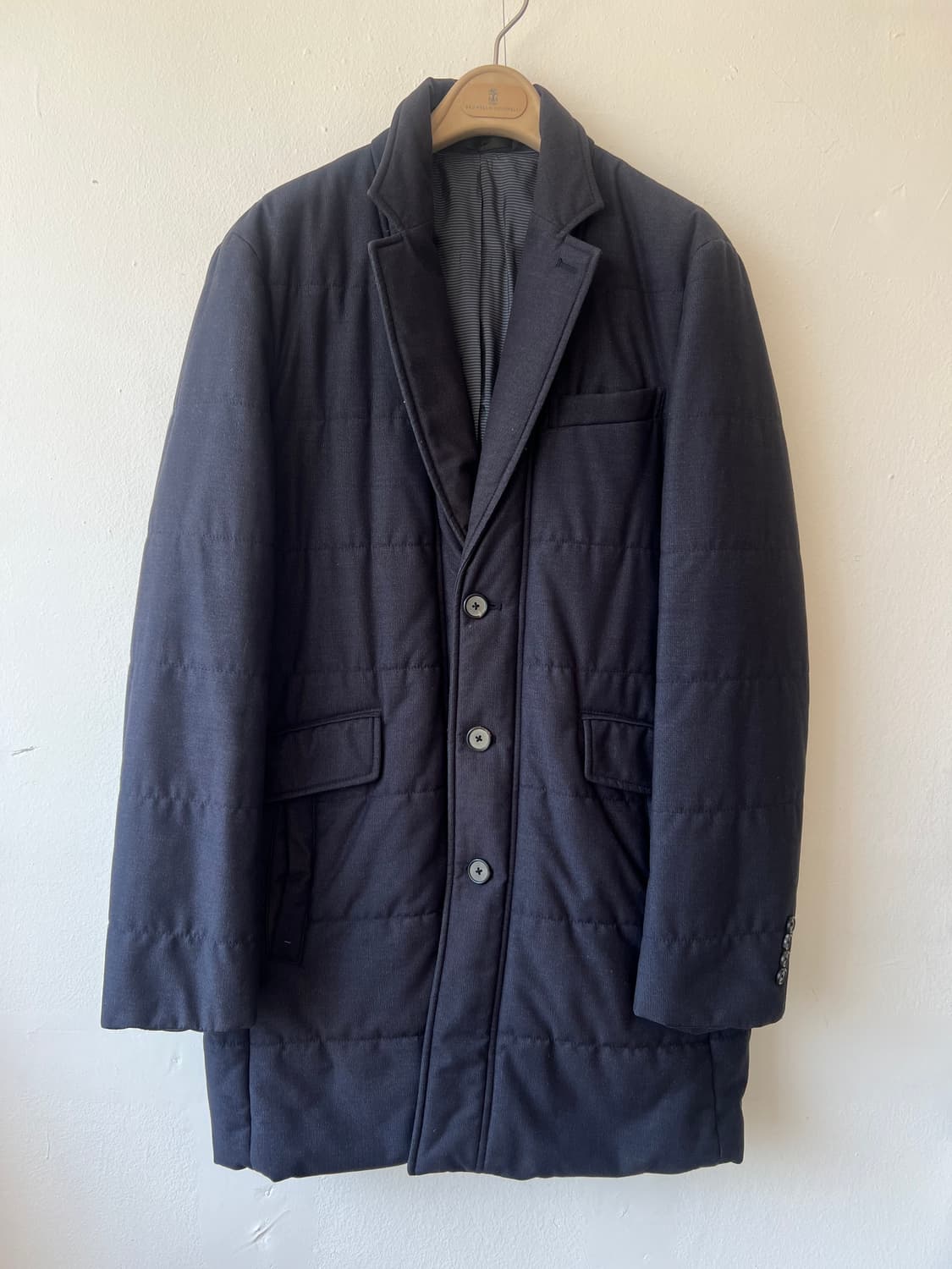 코모도스퀘어 남성 네이비 패딩코트 싱글코트 상품이미지2