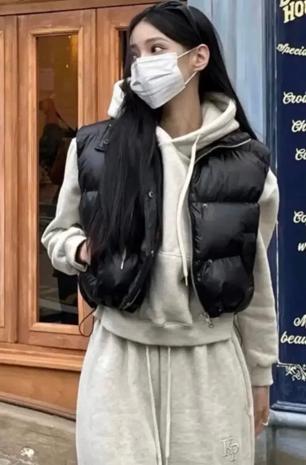 카키포인트 윈터 트레이닝 세트 오트밀 판매 상품이미지2