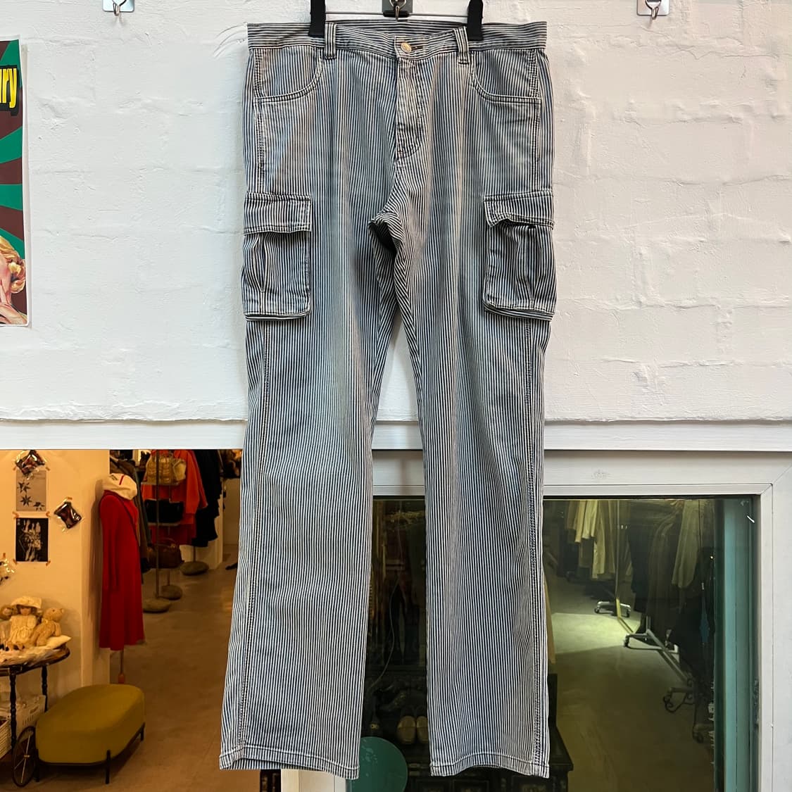 Global Work 스트라이프 데님 카고 진 L 상품이미지1