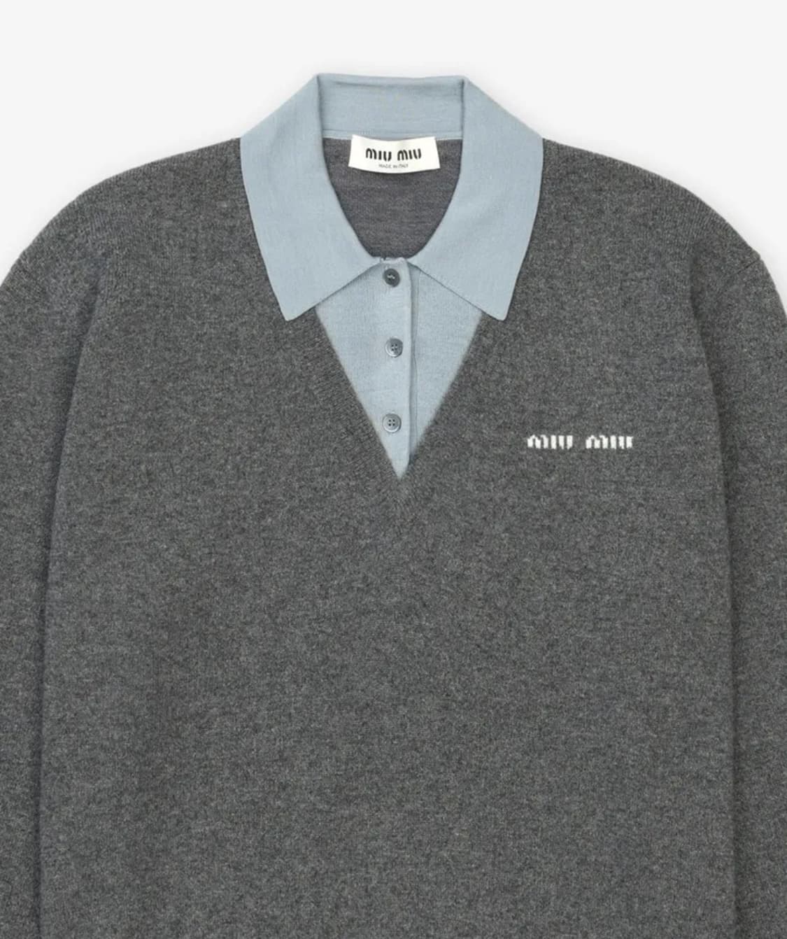 [40] 미우미우 miumiu 캐시미어 울 로고 폴로 니트 자켓 집업 상품이미지3