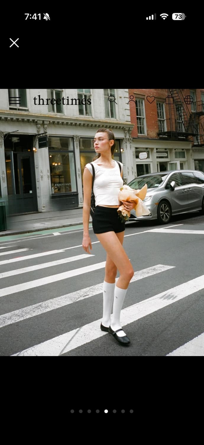 새상품) 쓰리타임즈 비쥬 로고티 핑크 스몰 상품이미지3