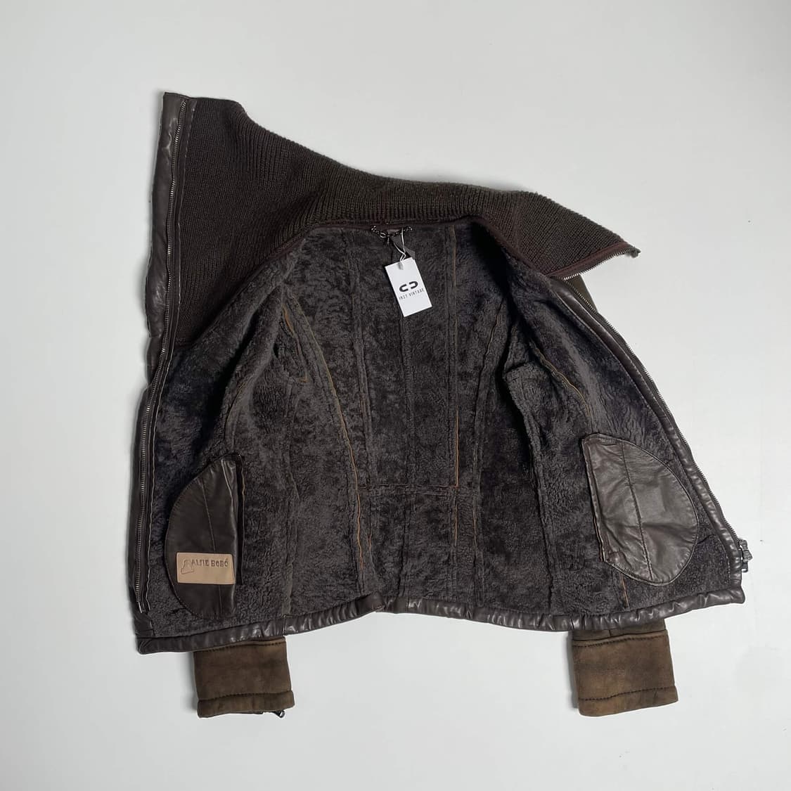 Alfie bobo 하이넥 니트 양가죽 무통 자켓 (italy)   상품이미지7