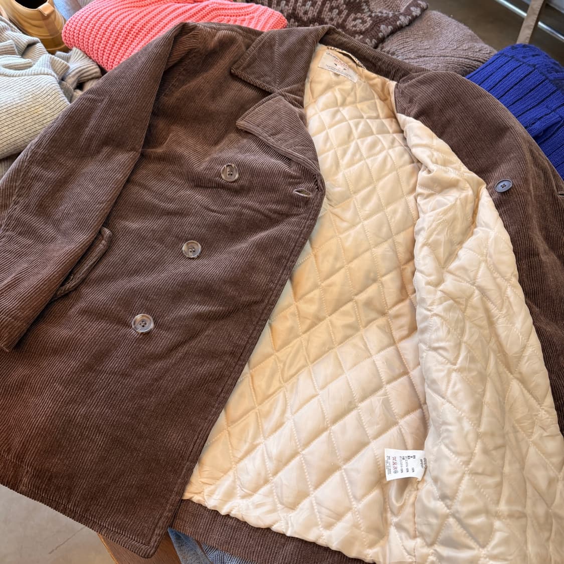 구스앤갠더 일본생산 코듀로이 피코트  상품이미지6