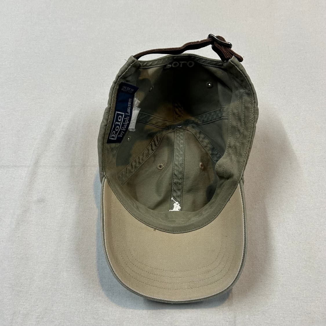 폴로 랄프로렌 올리브 카키 볼캡 모자 가죽스트랩 정품 상품이미지6