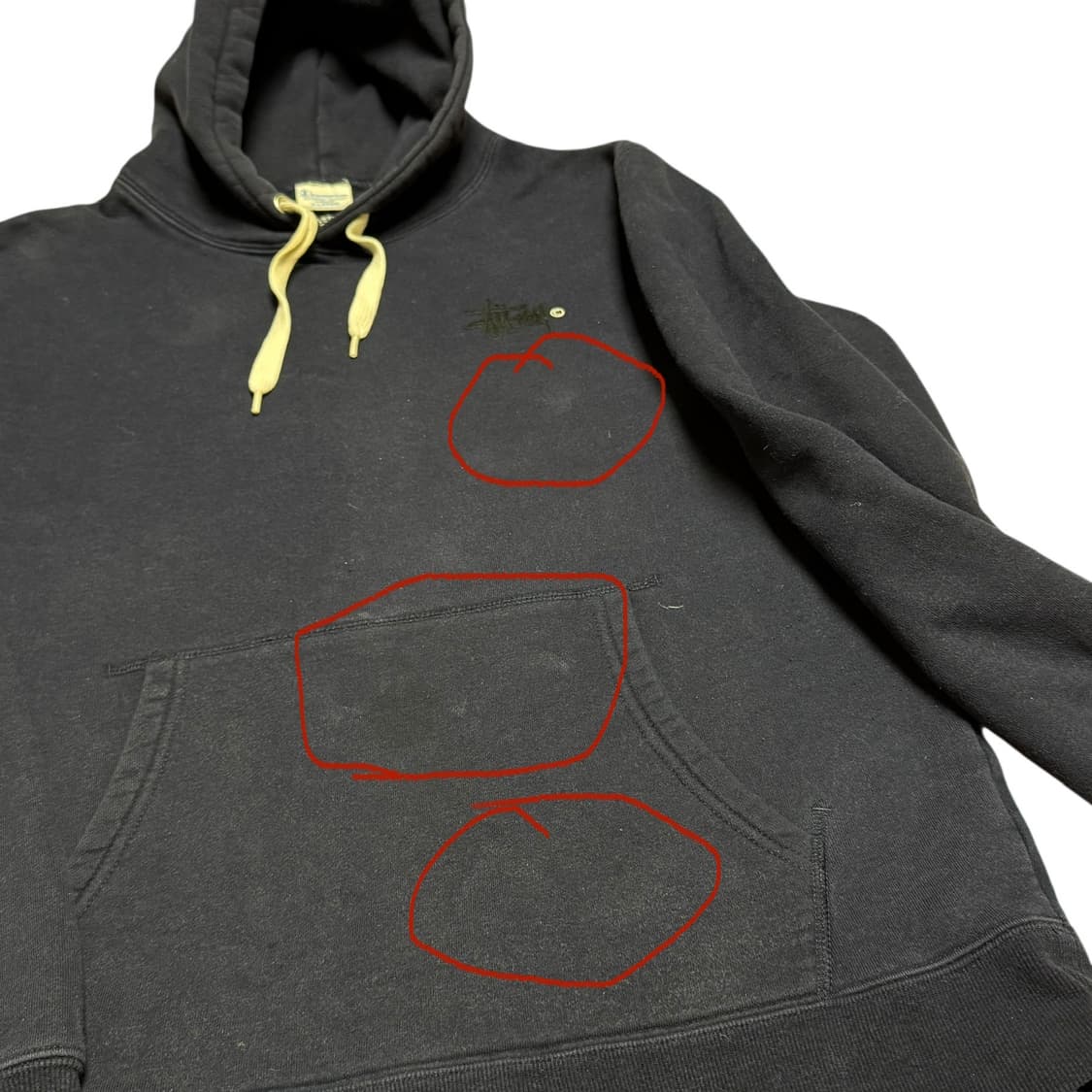 스투시X챔피온 리버스 위브 네이비 후드티 XL 상품이미지8