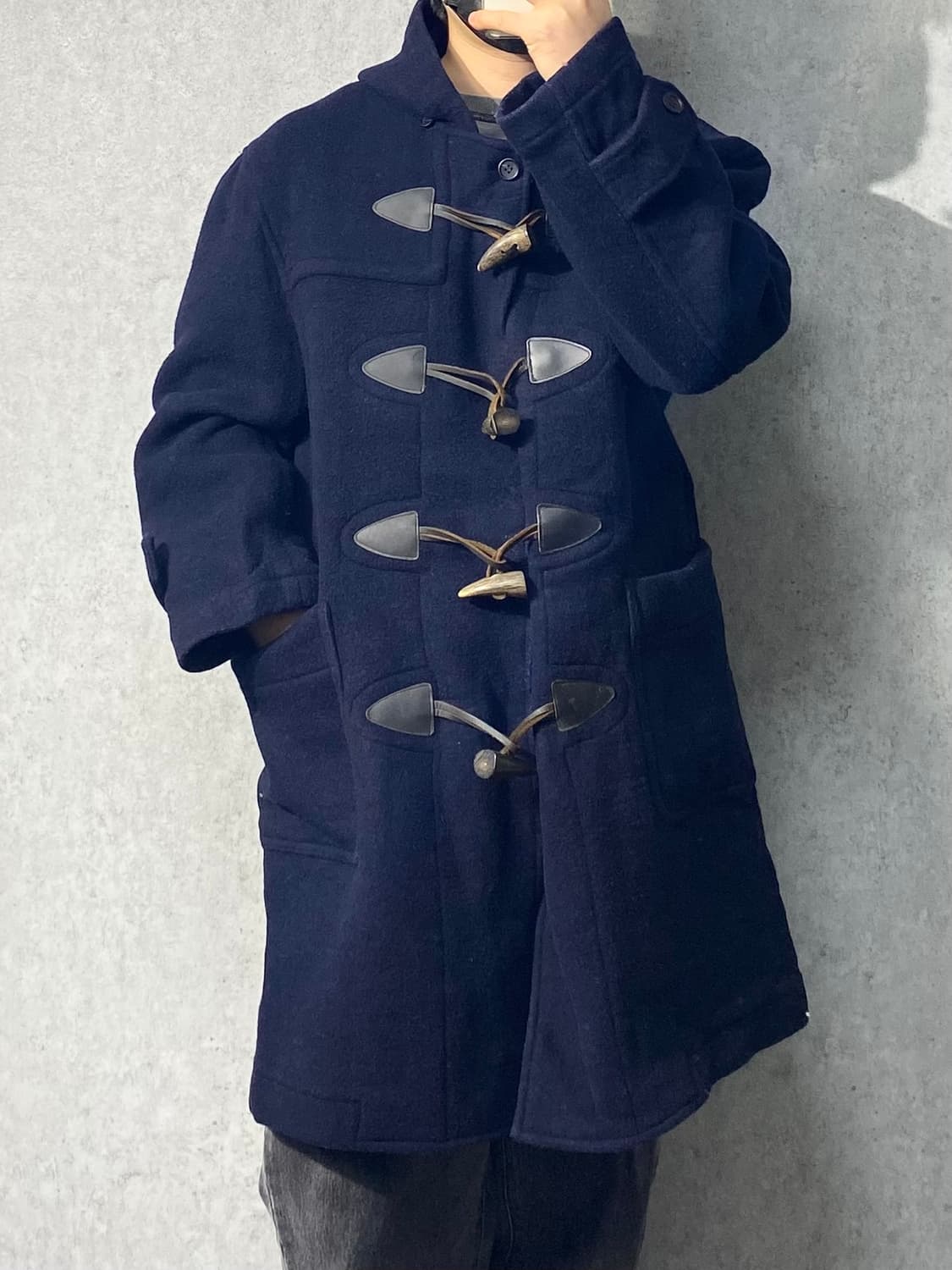 [F] 90s VAN JAC 반작 재팬 메이드 네이비 울 더플코트 상품이미지8