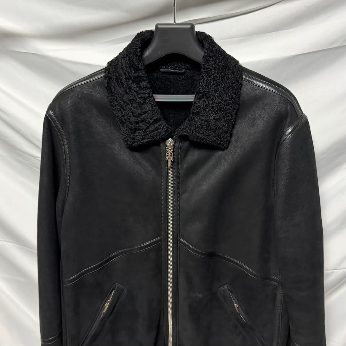 1450판매/S+급 크롬하츠 무스탕 자켓 블랙 상품이미지2