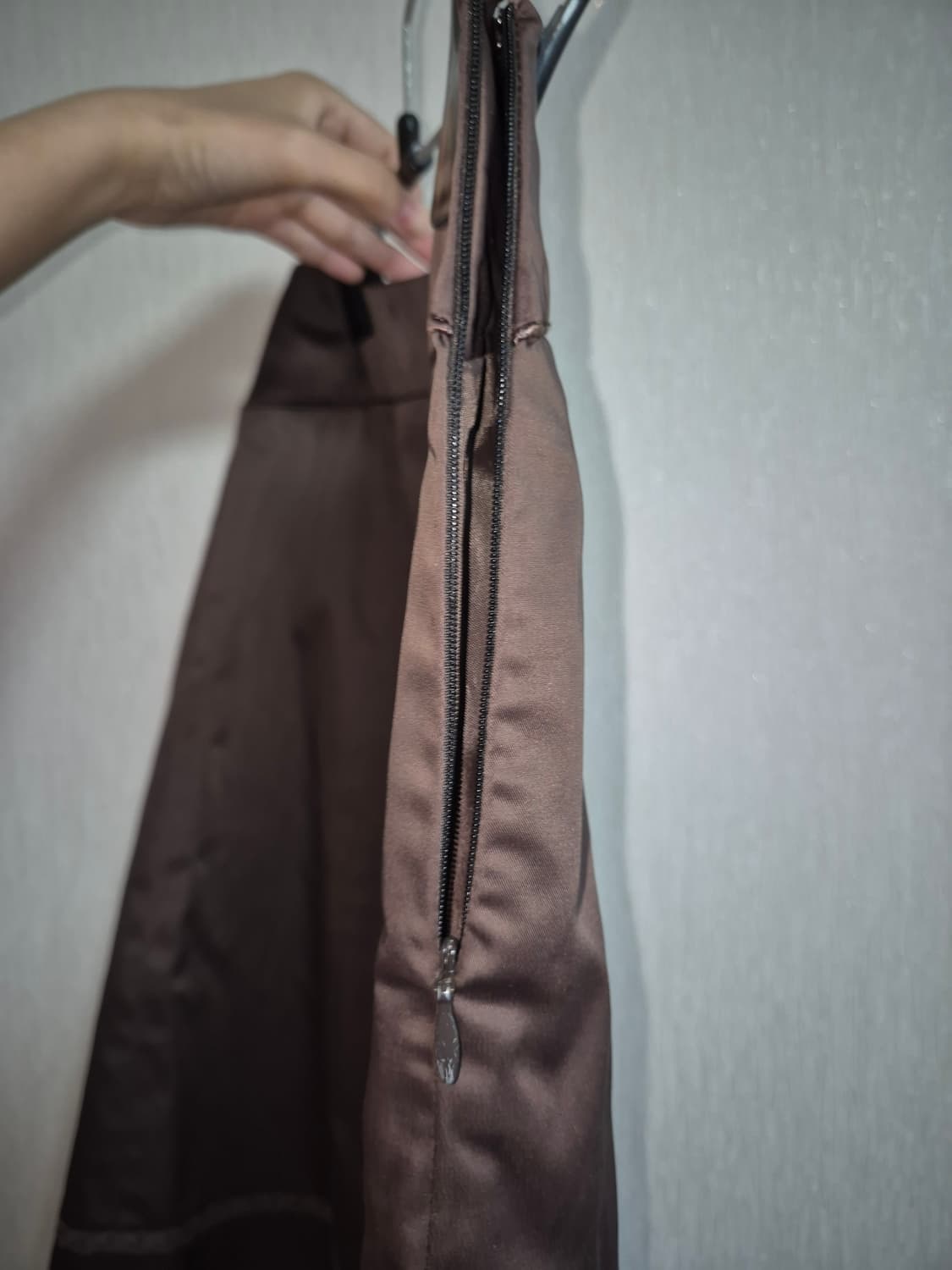 브라운 미디 플레어 스커트 상품이미지5