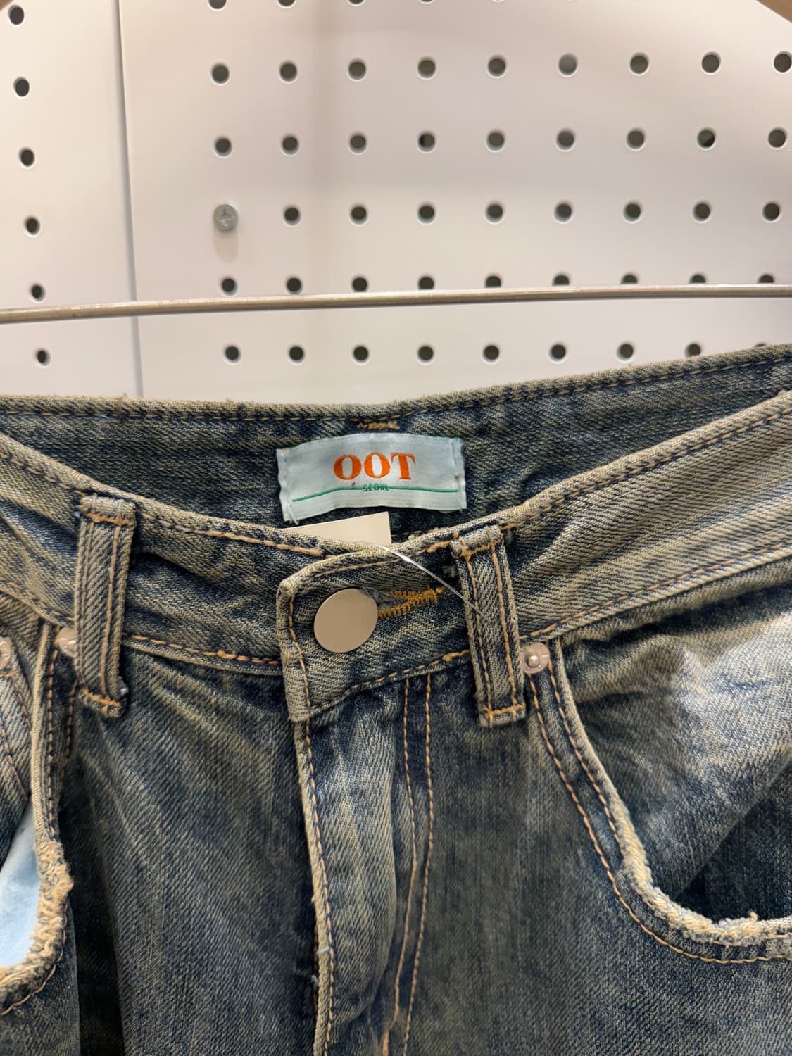 Oot 워싱 커브드 데님 팬츠 U645 상품이미지4