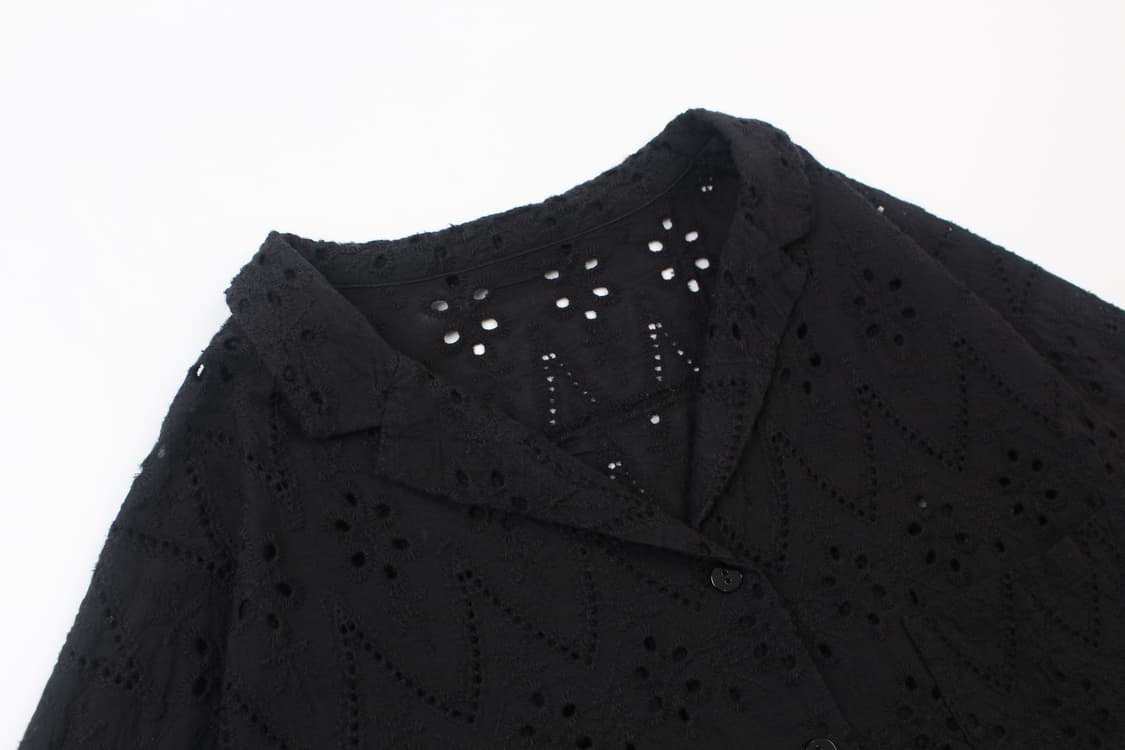 N’ORLABEL Cutwork Open Collar Shirt  상품이미지2