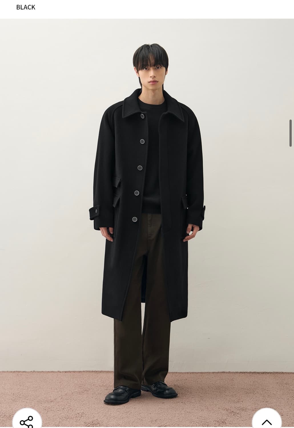 (XL) 드로우핏 컨사이즈 울 원더 발마칸 코트 [BLACK] 판매 상품이미지4