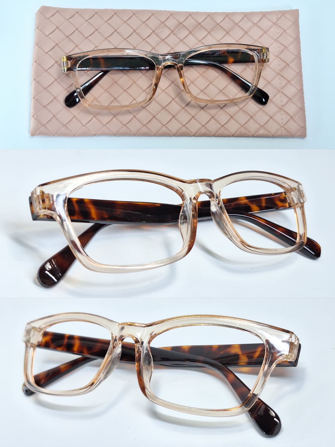 투명 호피 스퀘어 안경테 일본 수입 y2k 패션 아이웨어 클래식 레트로  상품이미지6