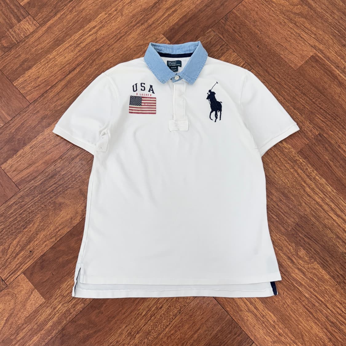 95 ‘폴로 릴프로엔 성조기 USA 빅포니 카라 티셔츠 상품이미지1