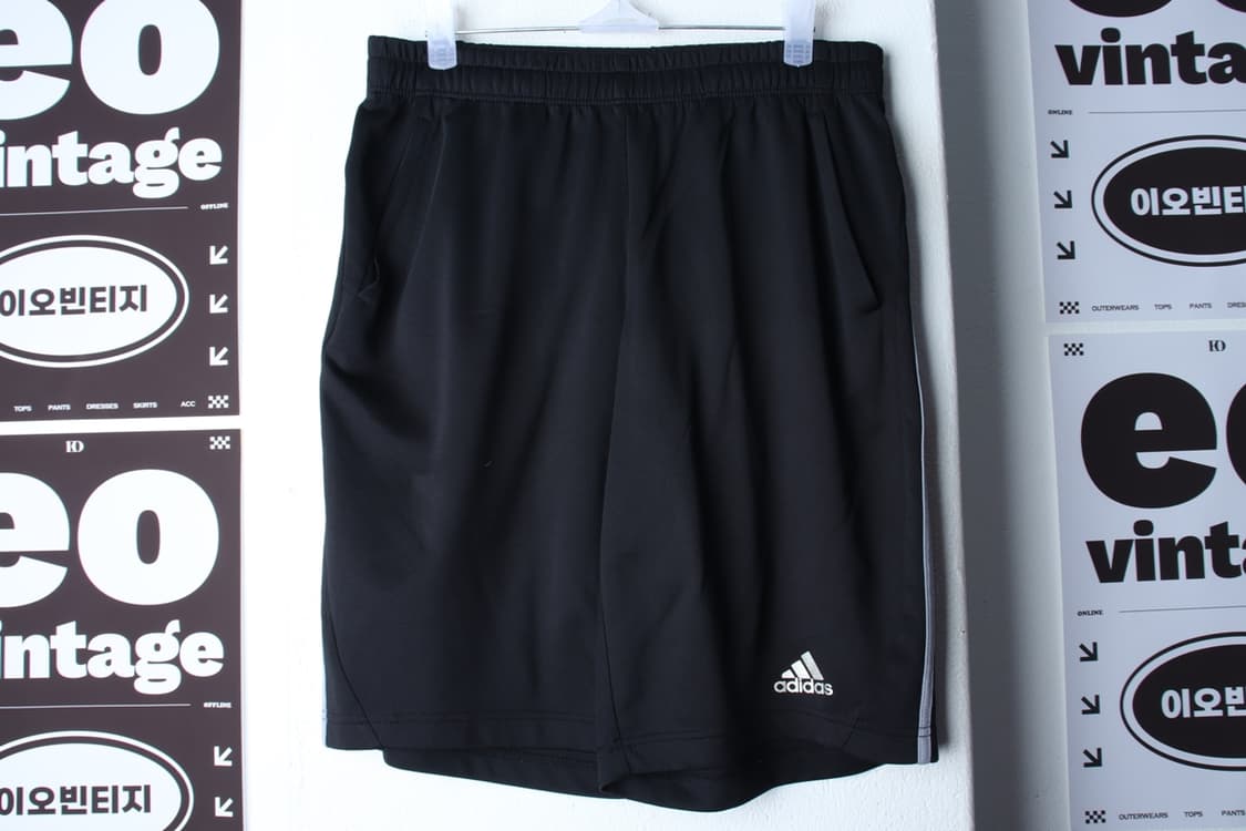 (L-XL) 아디다스 반바지 팬츠 블랙 삼선 밴딩 올드스쿨-P10108 상품이미지2