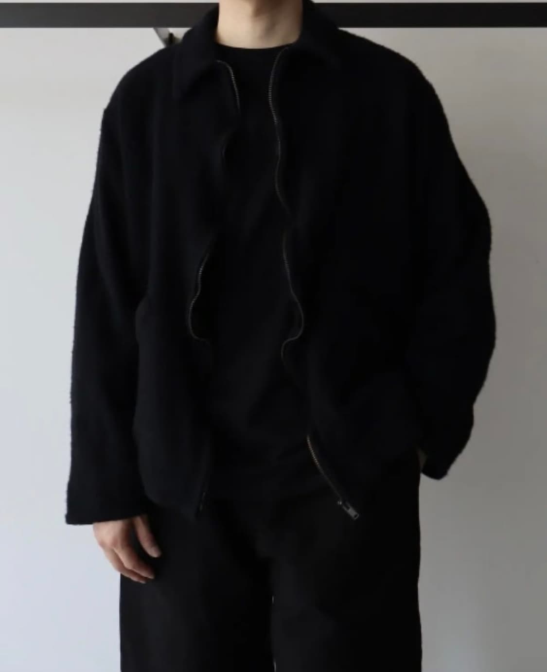 25aw 코모리 comoli 축융울 자켓 블랙 2사이즈 상품이미지3