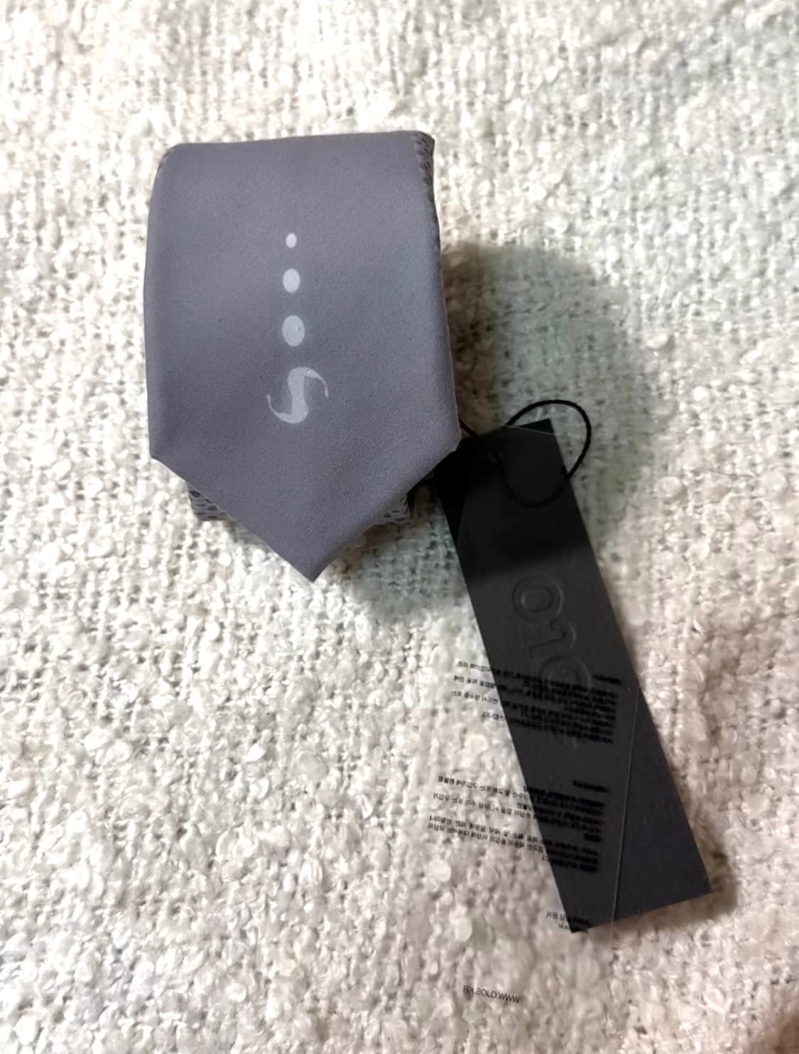 오호스 넥타이 그레이 택0 상품이미지2