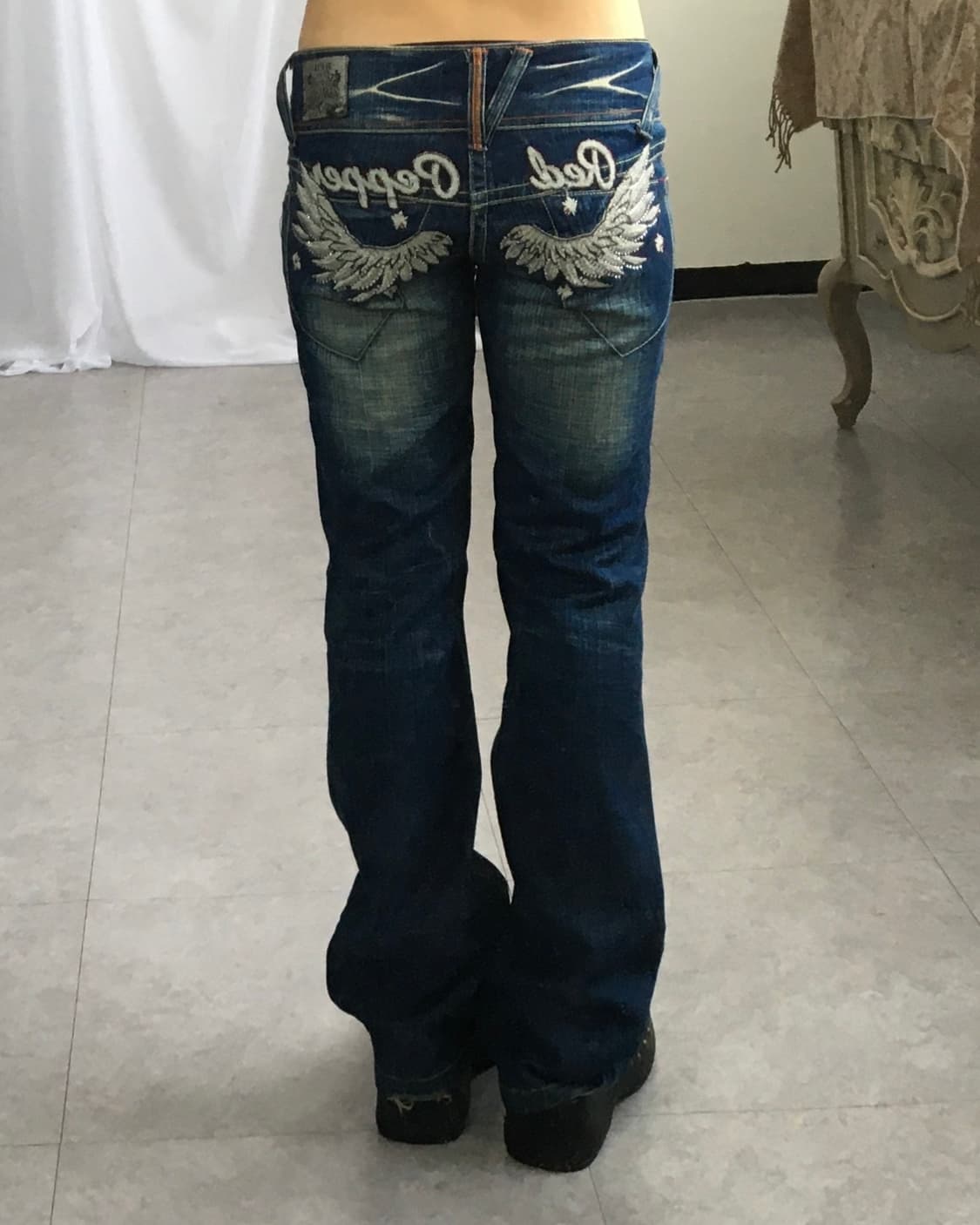 Red pepper back wing denim pants 상품이미지1