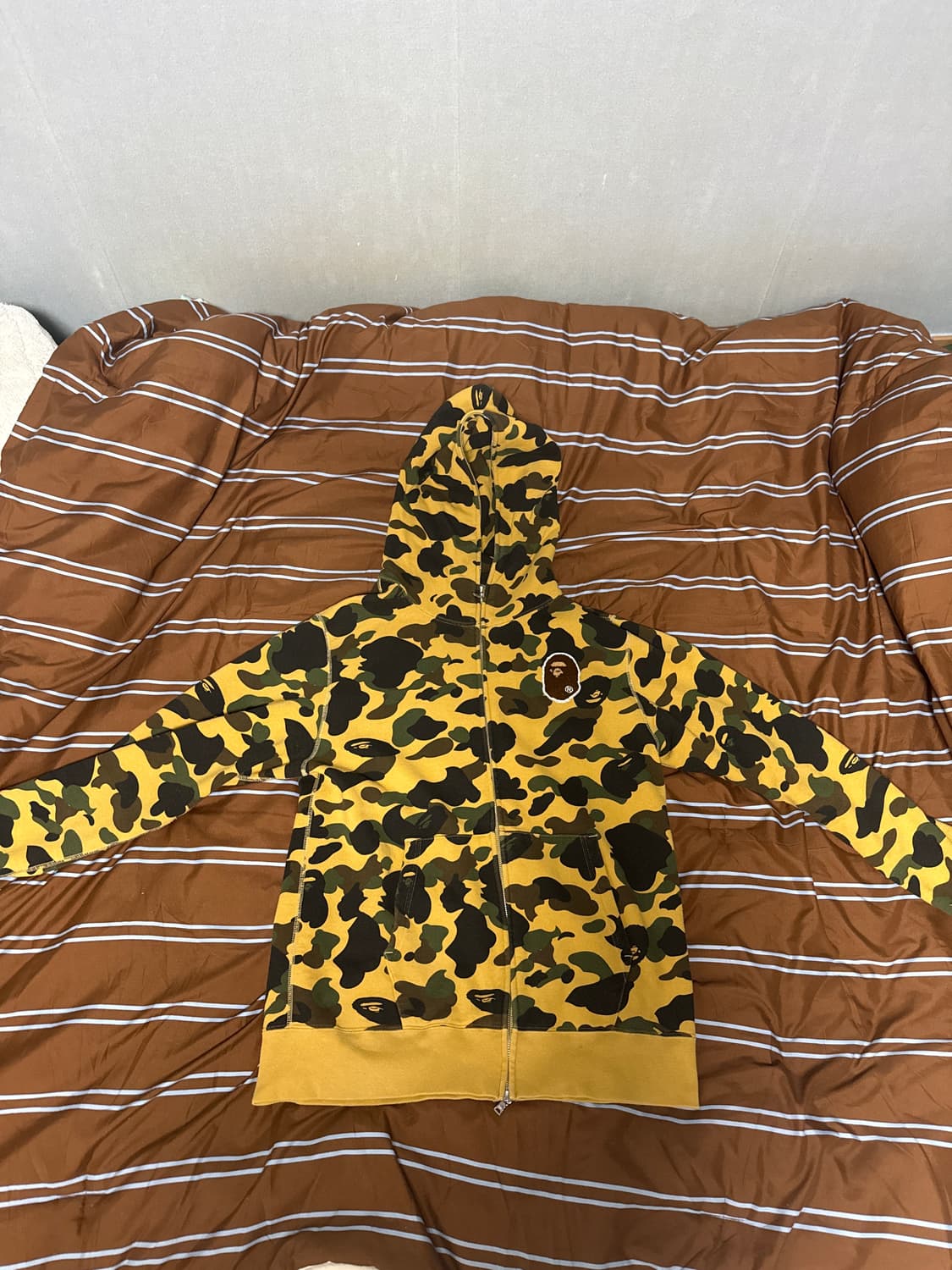 Bape 1st camo full zip hoodie yellow 상품이미지2