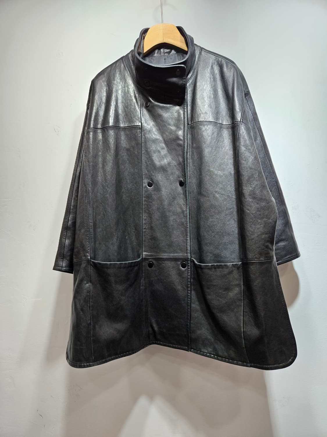 로보(ROBO) 블랙 양가죽 하프 코트 L 상품이미지8