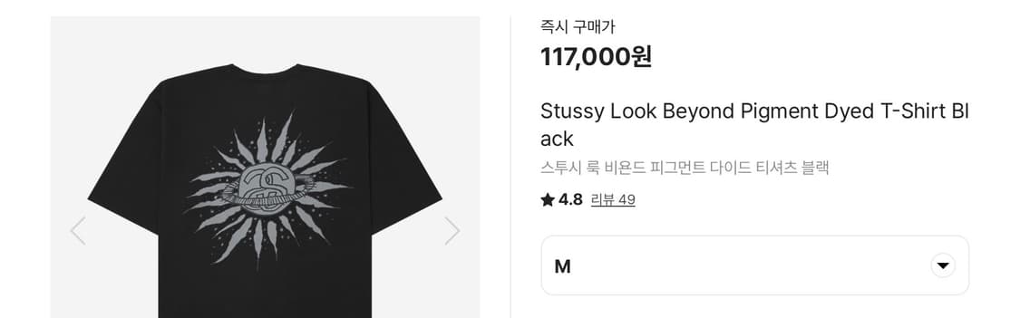 스투시 반팔 Look Beyond Pigment Dyed Black 상품이미지3