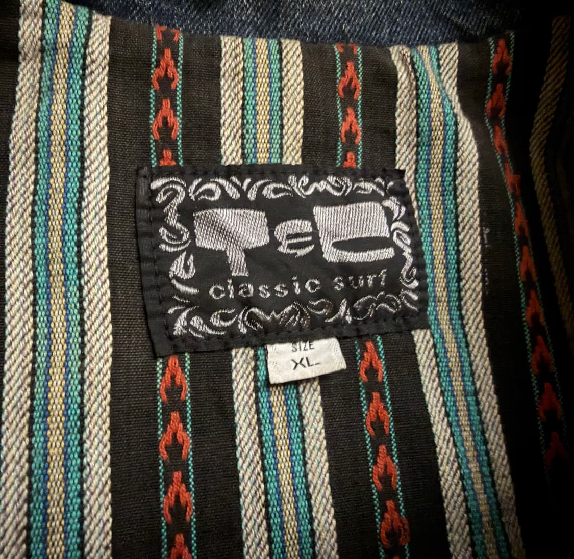 타운앤컨트리(T&C) 90s 빈티지 클래식 서프 에스닉 안감 데님자켓 상품이미지4