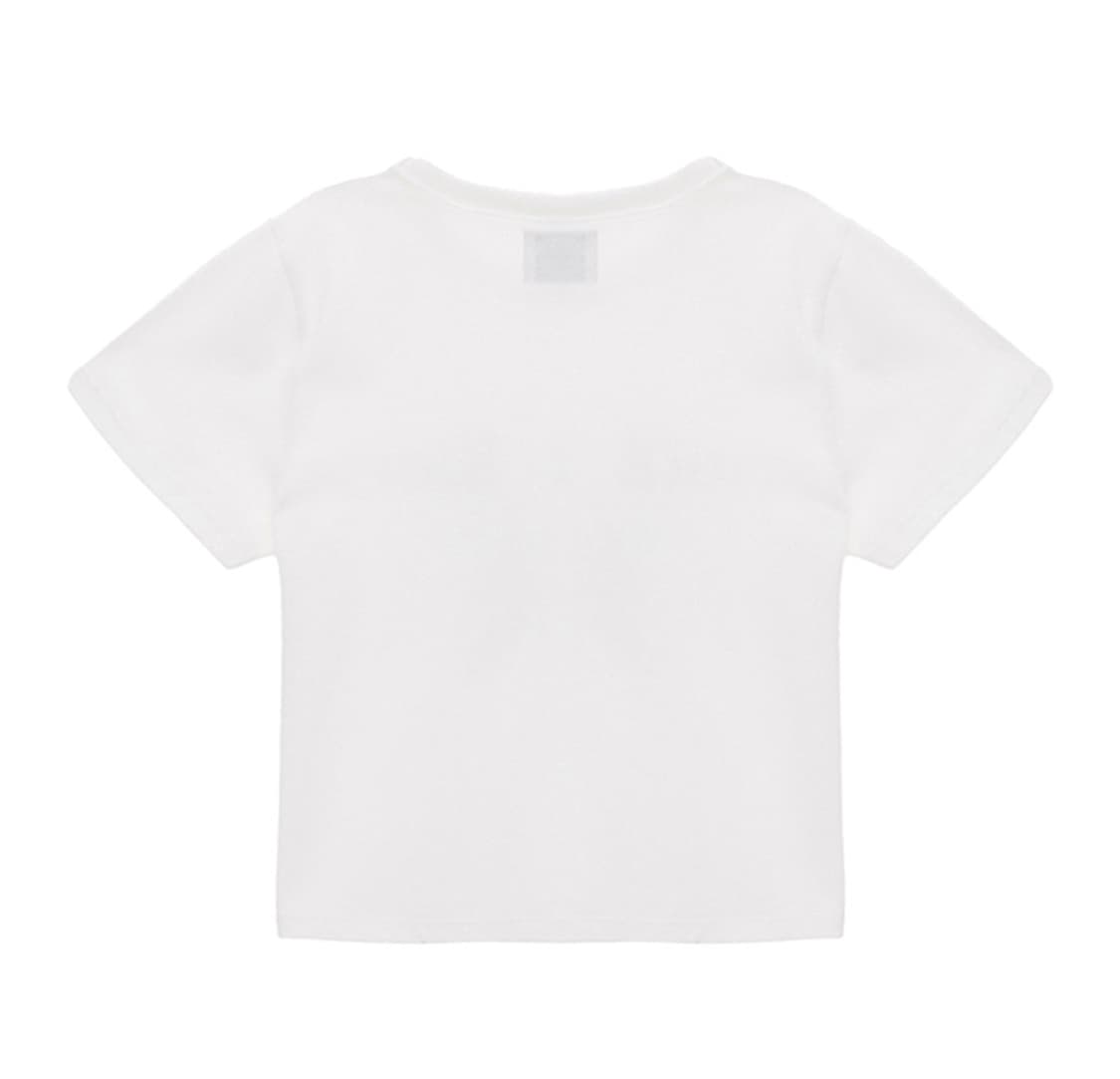 마뗑킴 LOGO CROP TOP IN WHITE 상품이미지2