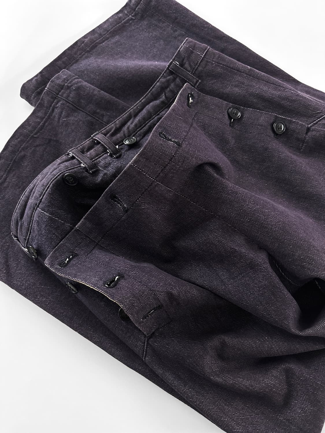 (Rare) 90s I.S 스나오 쿠와하라 버튼 데님 세일러 와이드 팬츠 상품이미지1