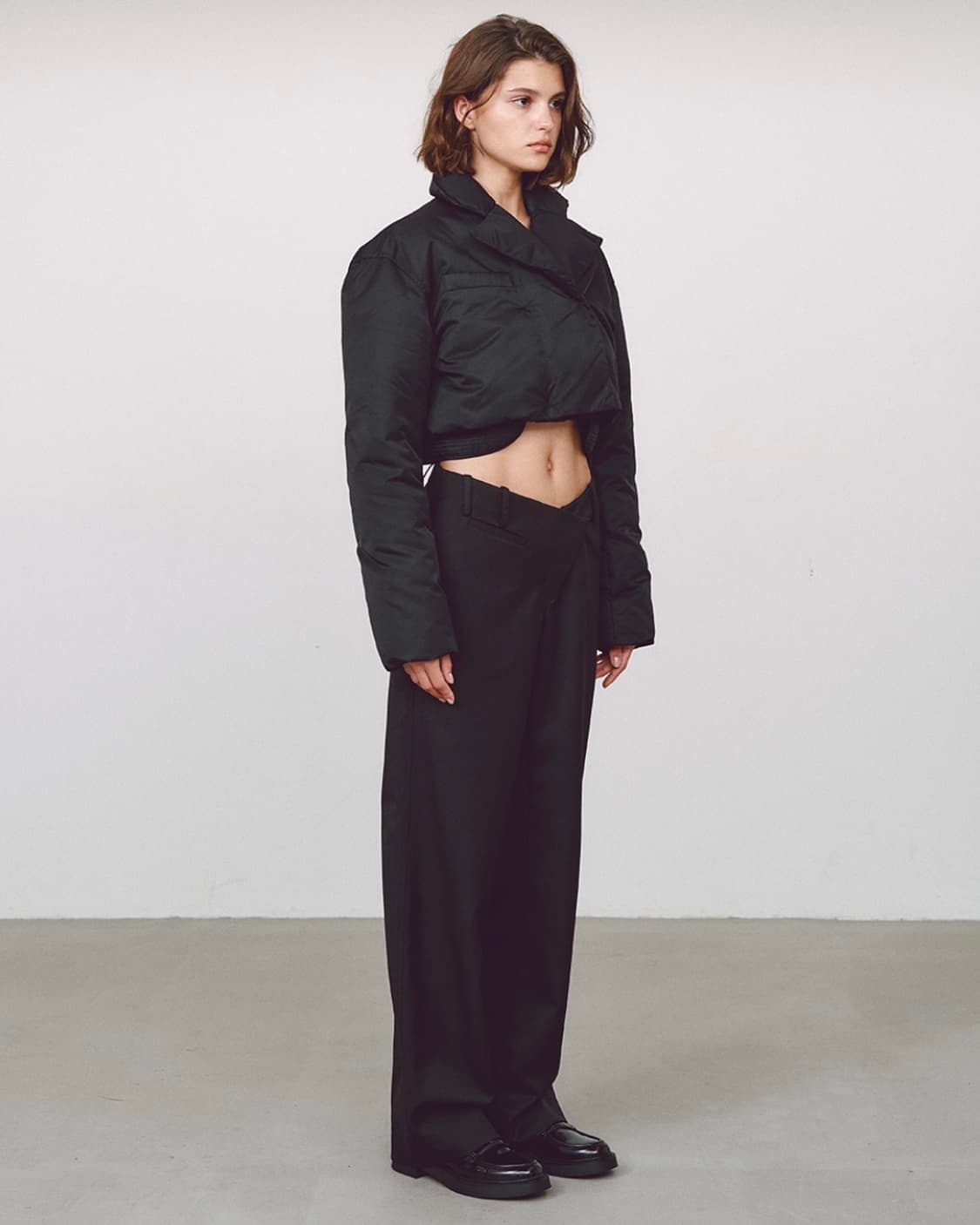 민아송 크롭 패딩 블랙 상품이미지2