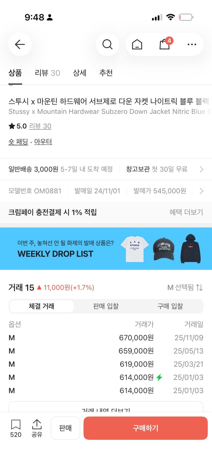 스투시 마운틴 패딩 상품이미지4