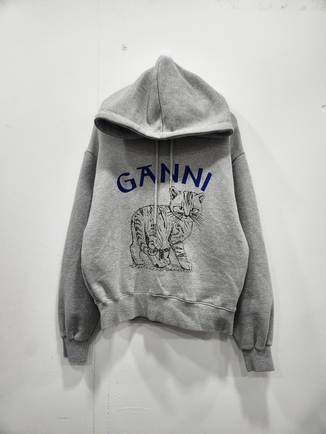 LOW GAUGE 고양이 프린팅 후드티 그레이 여성 90사이즈 상품이미지1