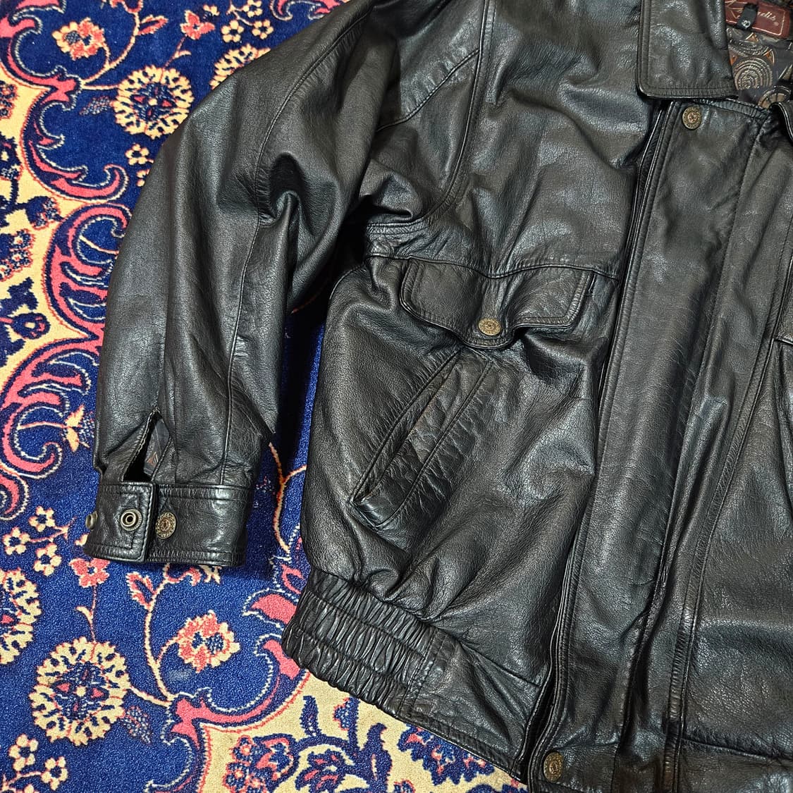 로가디스(Rogadis) Vintage 파워 숄더 레더 가죽 자켓 M  상품이미지3