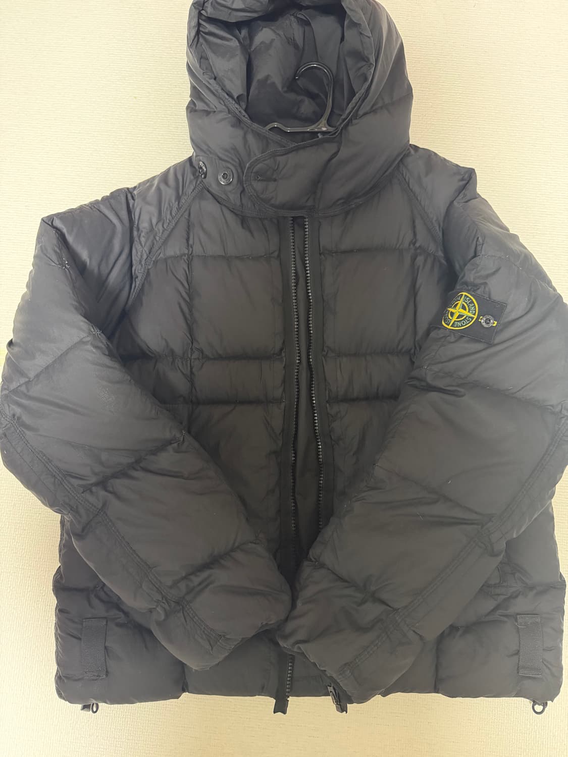 스톤아일랜드 크링클랩스 후드 패딩 블랙 xl(105) 상품이미지1