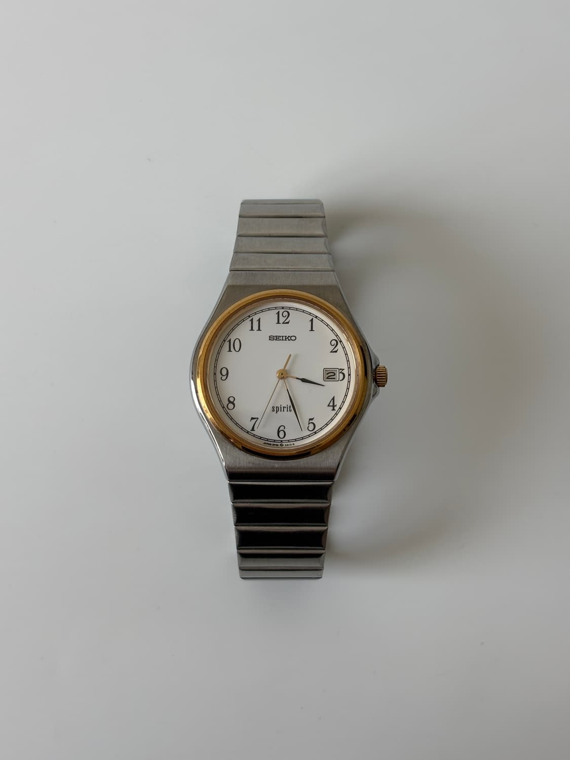 1990년대 Spirit 골드 베젤 실버 쿼츠 남성 상품이미지1