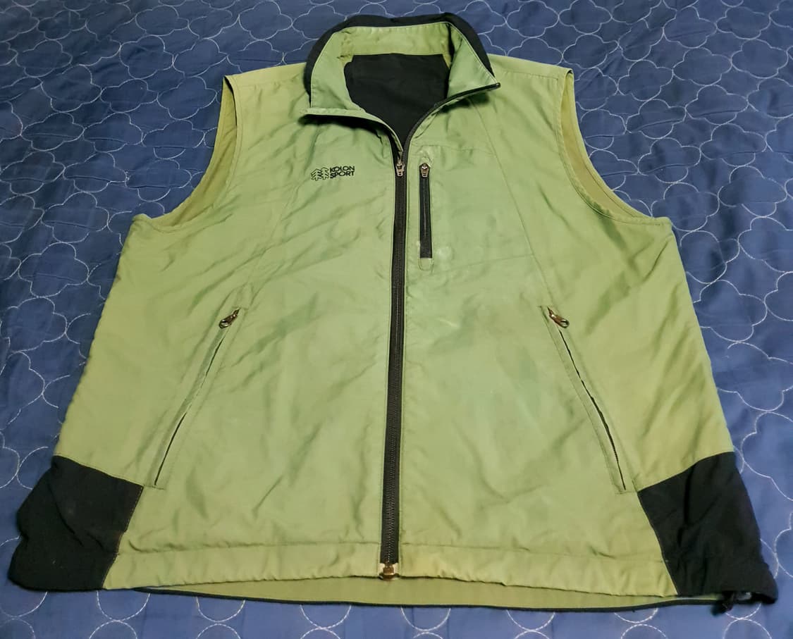 (빈티지) 코오롱스포츠 올드스쿨 나일론 조끼 베스트 카키 (100) 상품이미지1