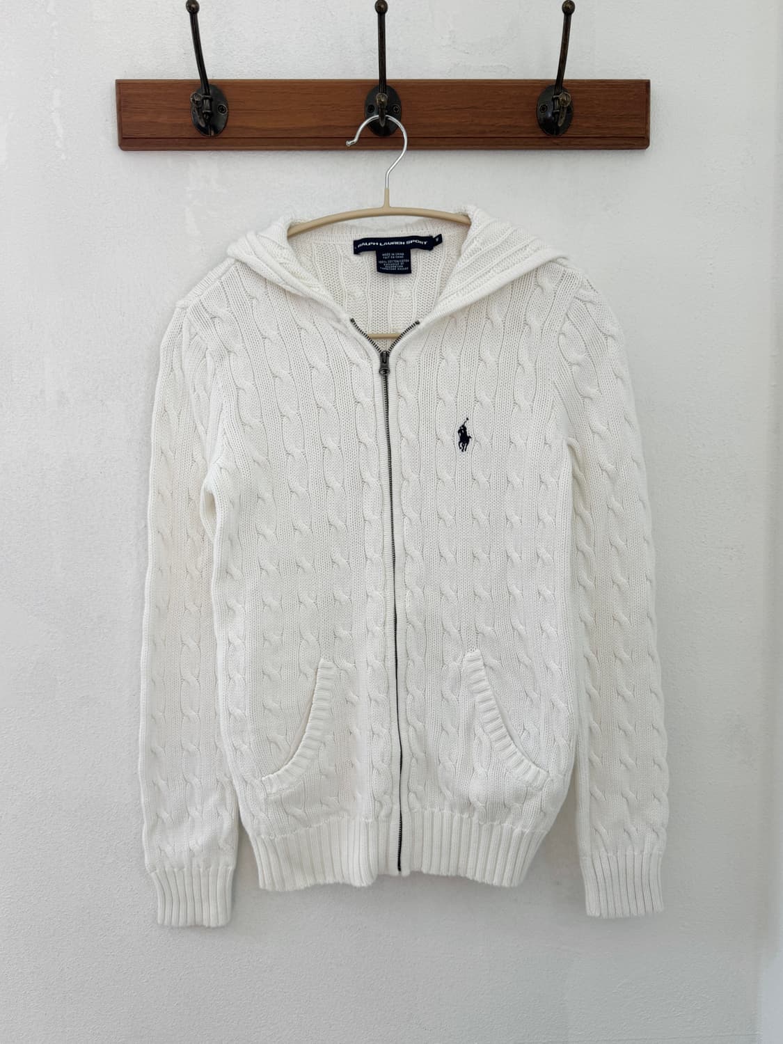 폴로 화이트 후드집업 상품이미지2