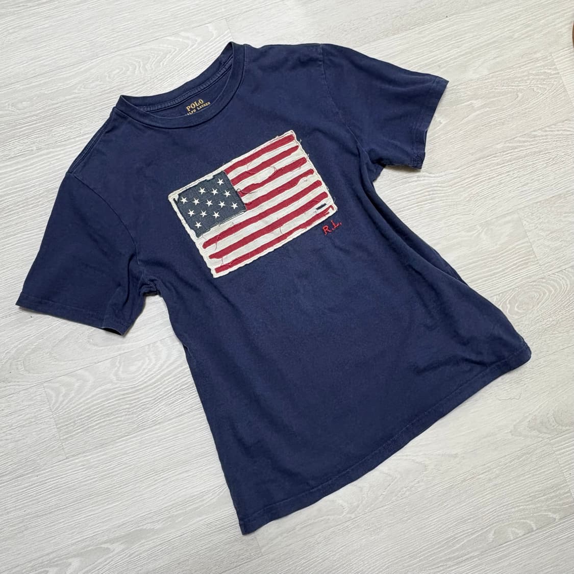 대대장)폴로 패치 성조기🇺🇸 딱붙핏 반팔티 상품이미지1