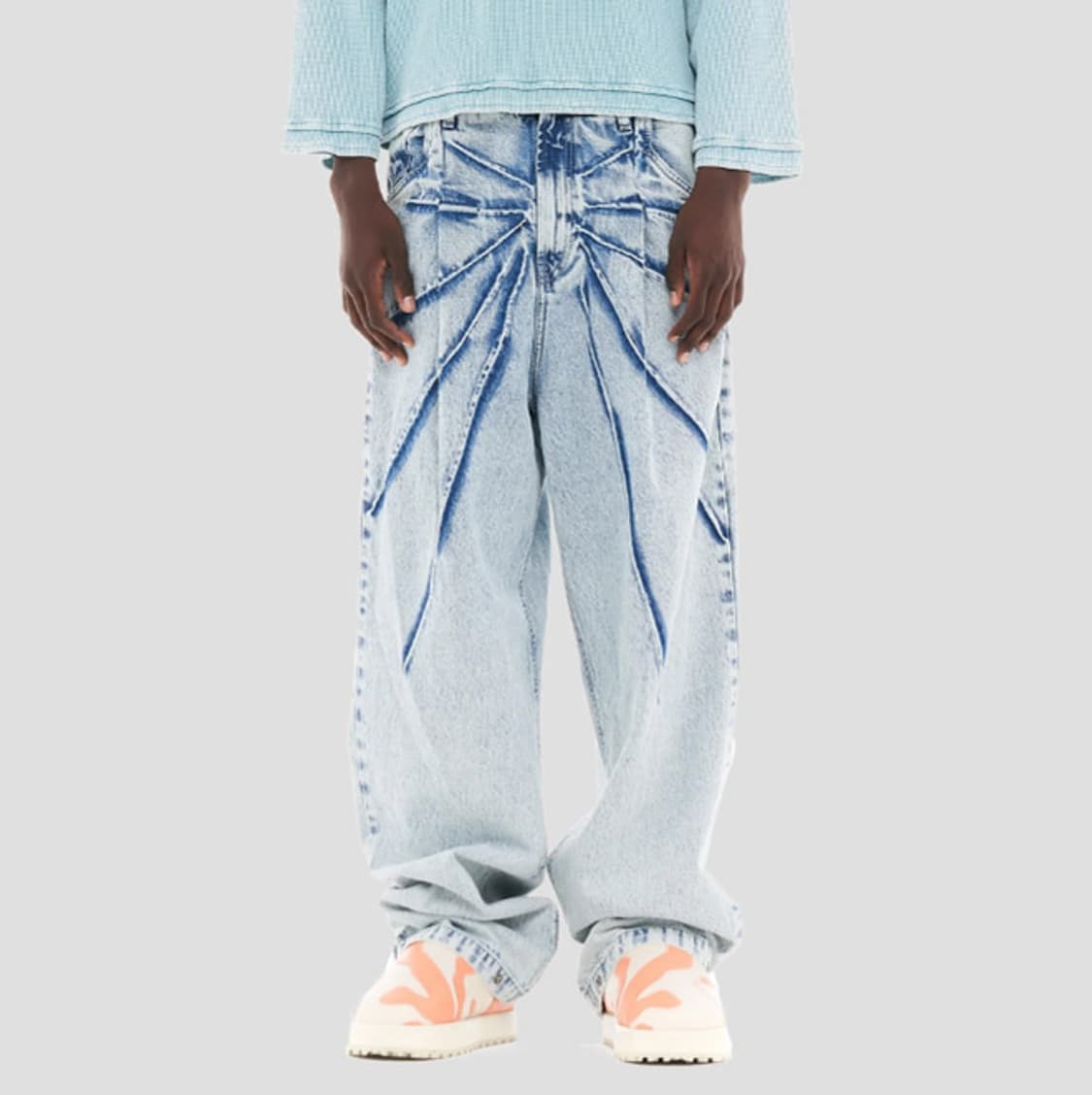 PDF 미드라이즈 루즈 컷 데님 팬츠 상품이미지1