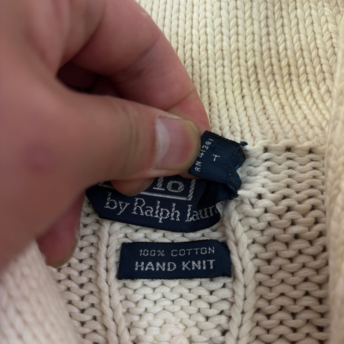 100 폴로랄프로렌 숄카라 핸드니트 꽈배기 가디건 상품이미지4