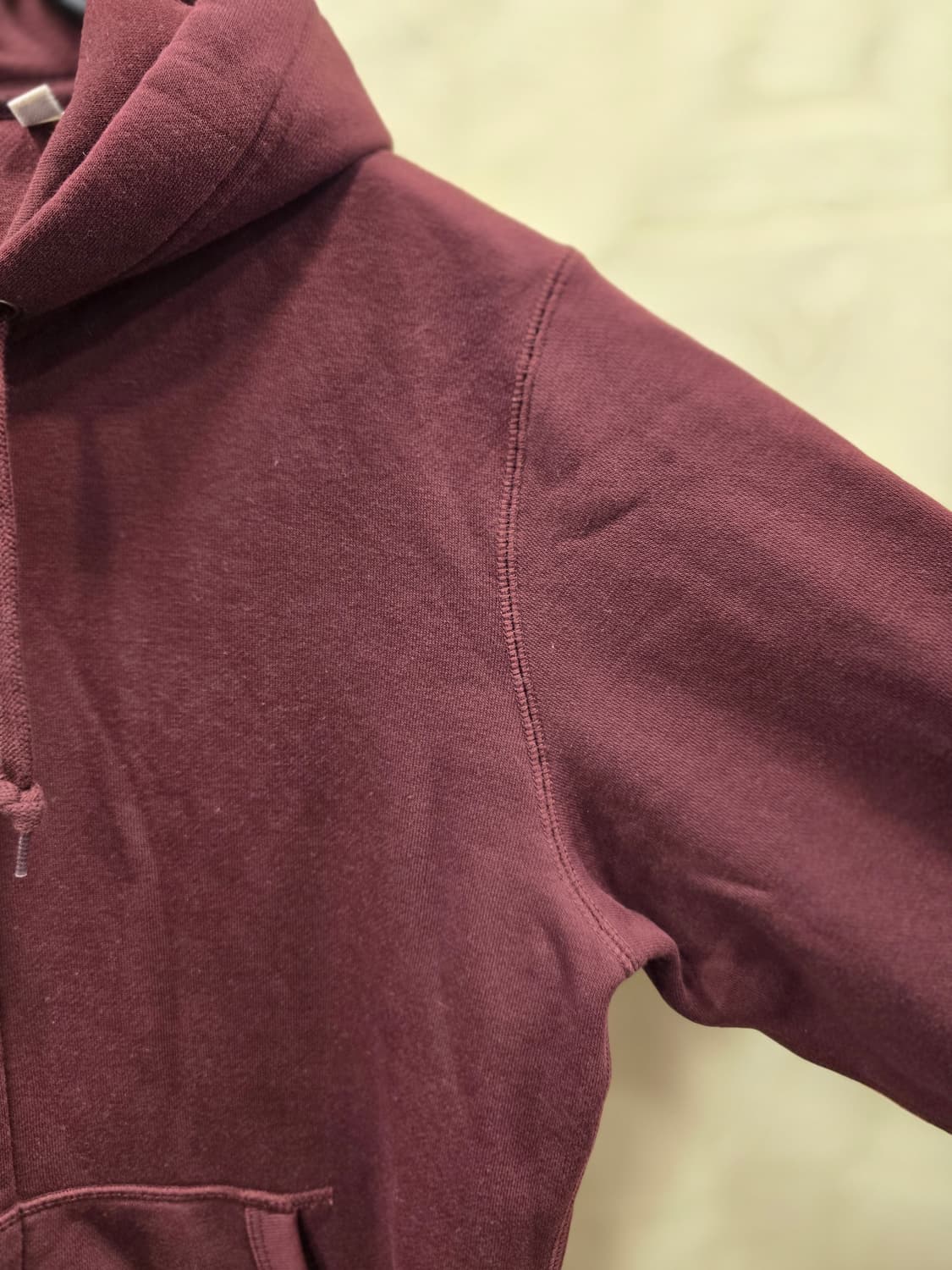 유니클로 버건디 후드 집업 M(95) 상품이미지3