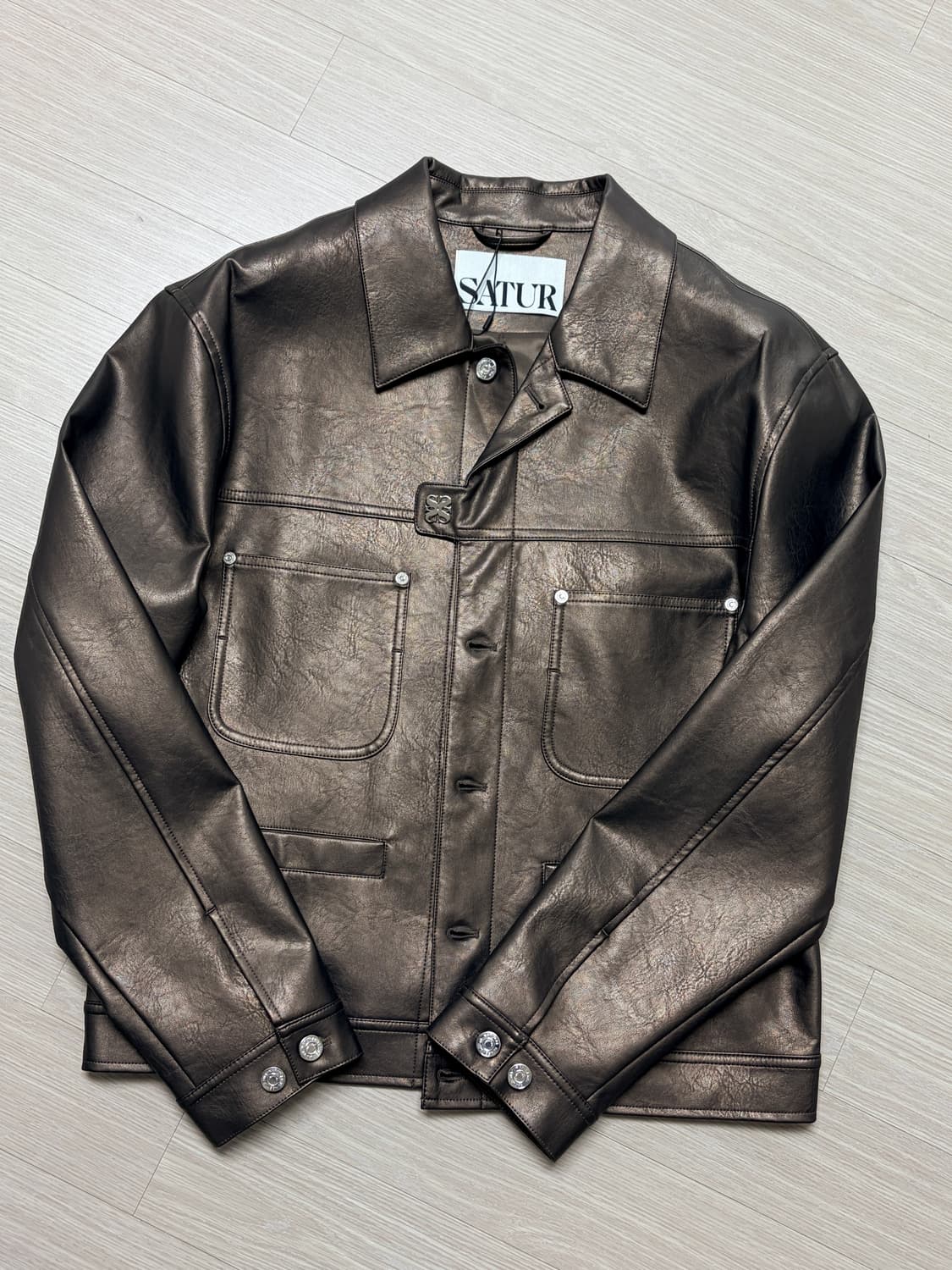 세터 심볼 레더 가죽 자켓 XL 상품이미지4
