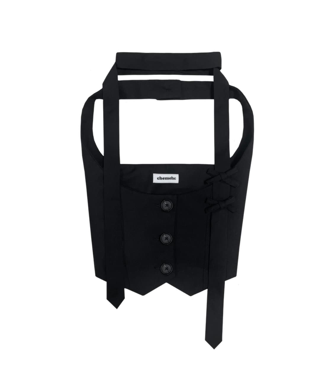 체메씨 리본 트윌 베스트 블랙 상품이미지1