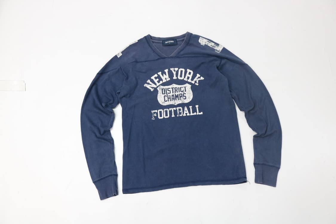 BACK NUMBER 빈티지 뉴욕 풋볼 V넥 긴팔 티셔츠 (L) 상품이미지3