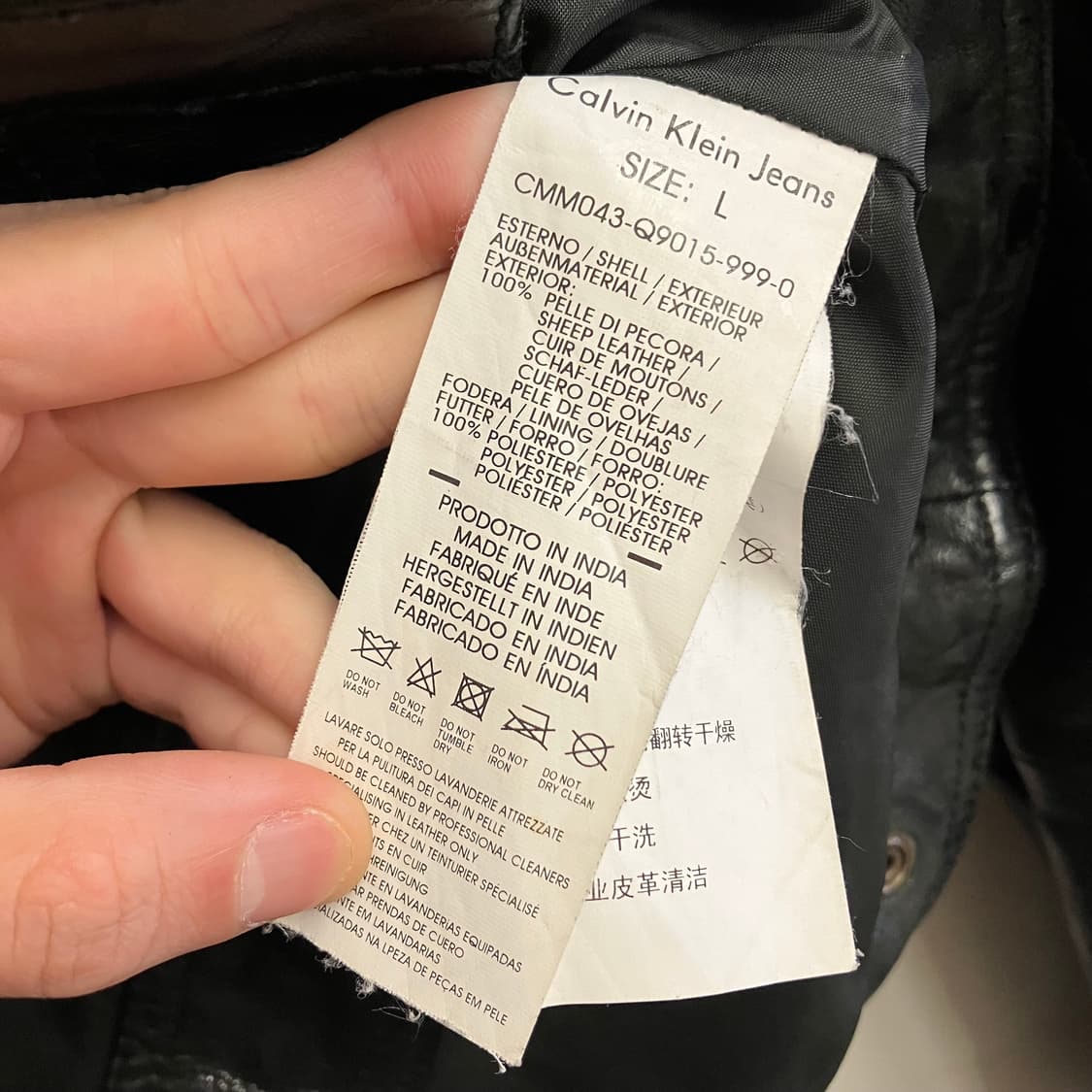 N254 ck 캘빈클라인 가죽 자켓 바이커 상품이미지4