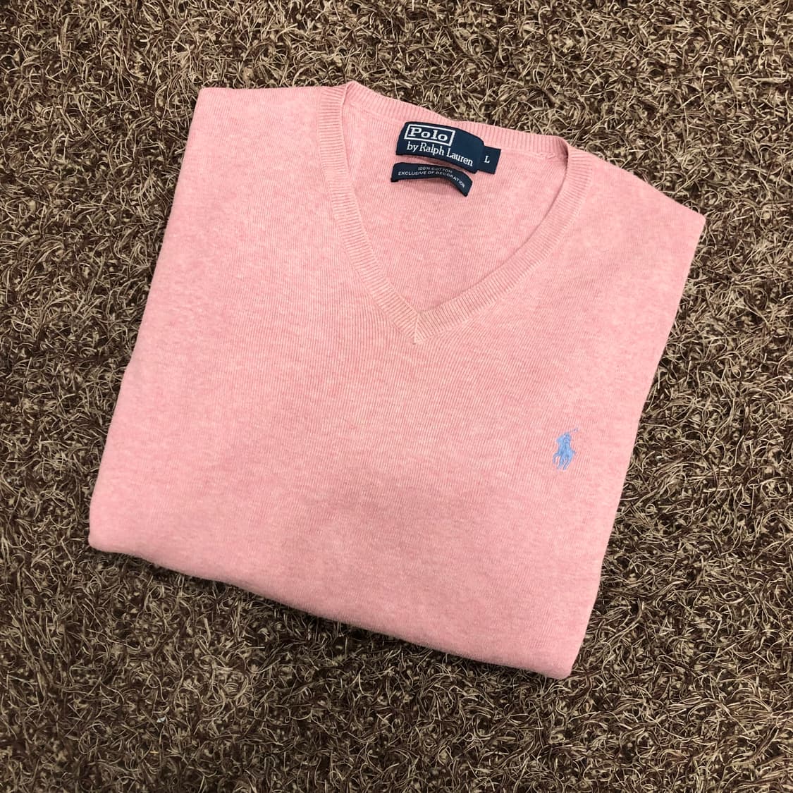 폴로 랄프로렌 핑크 브이넥 니트 상품이미지1