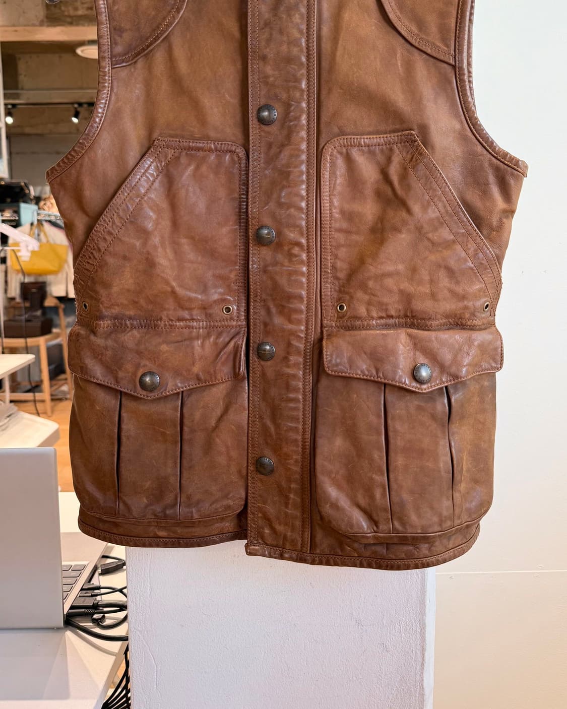 폴로 랄프로렌 브라운 카우하인드 헌팅 베스트 자켓  상품이미지5