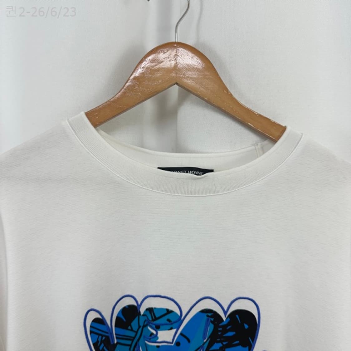 GARNET HOMME 남자 스판 반팔티 화이트 105 상품이미지3