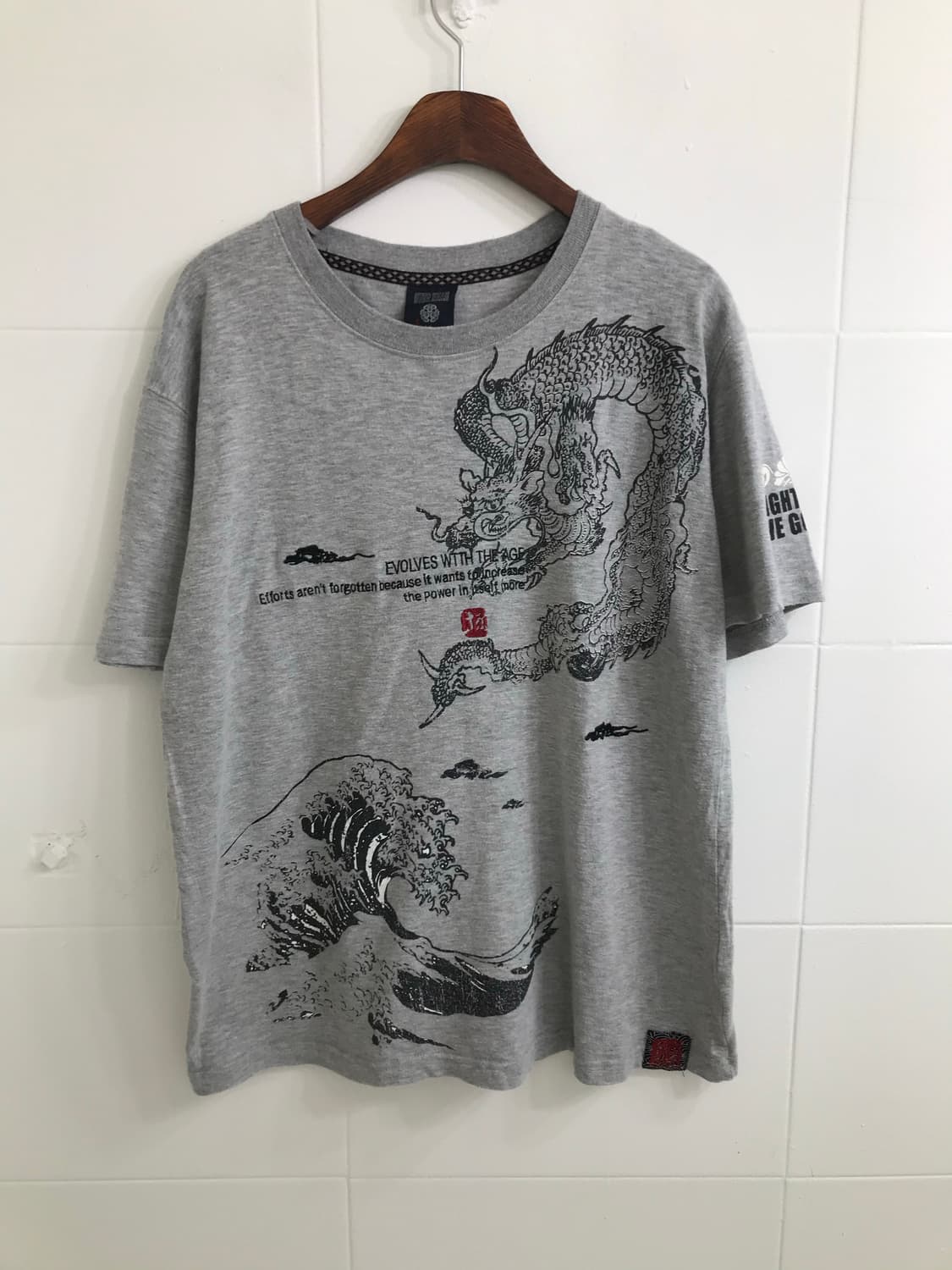 🐉 빈티지 오리엔탈 그레이 반팔 티셔츠 상품이미지4