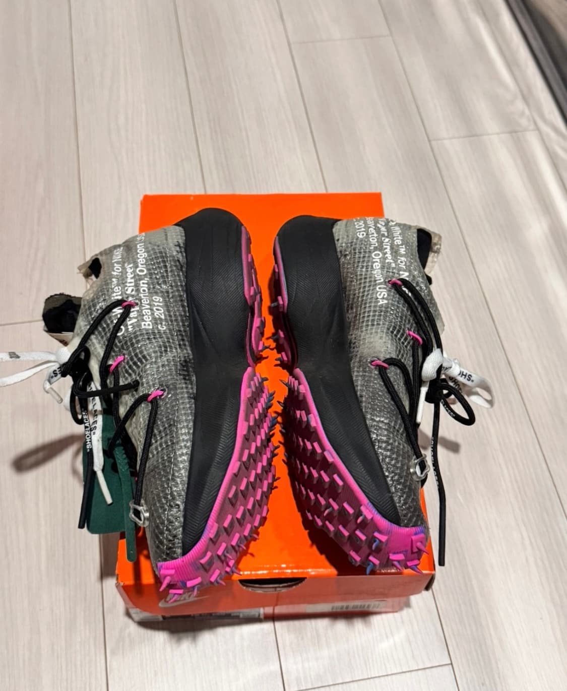 (W) 나이키 x 오프화이트 베이퍼 스트릿 블랙 핑크 230 상품이미지2