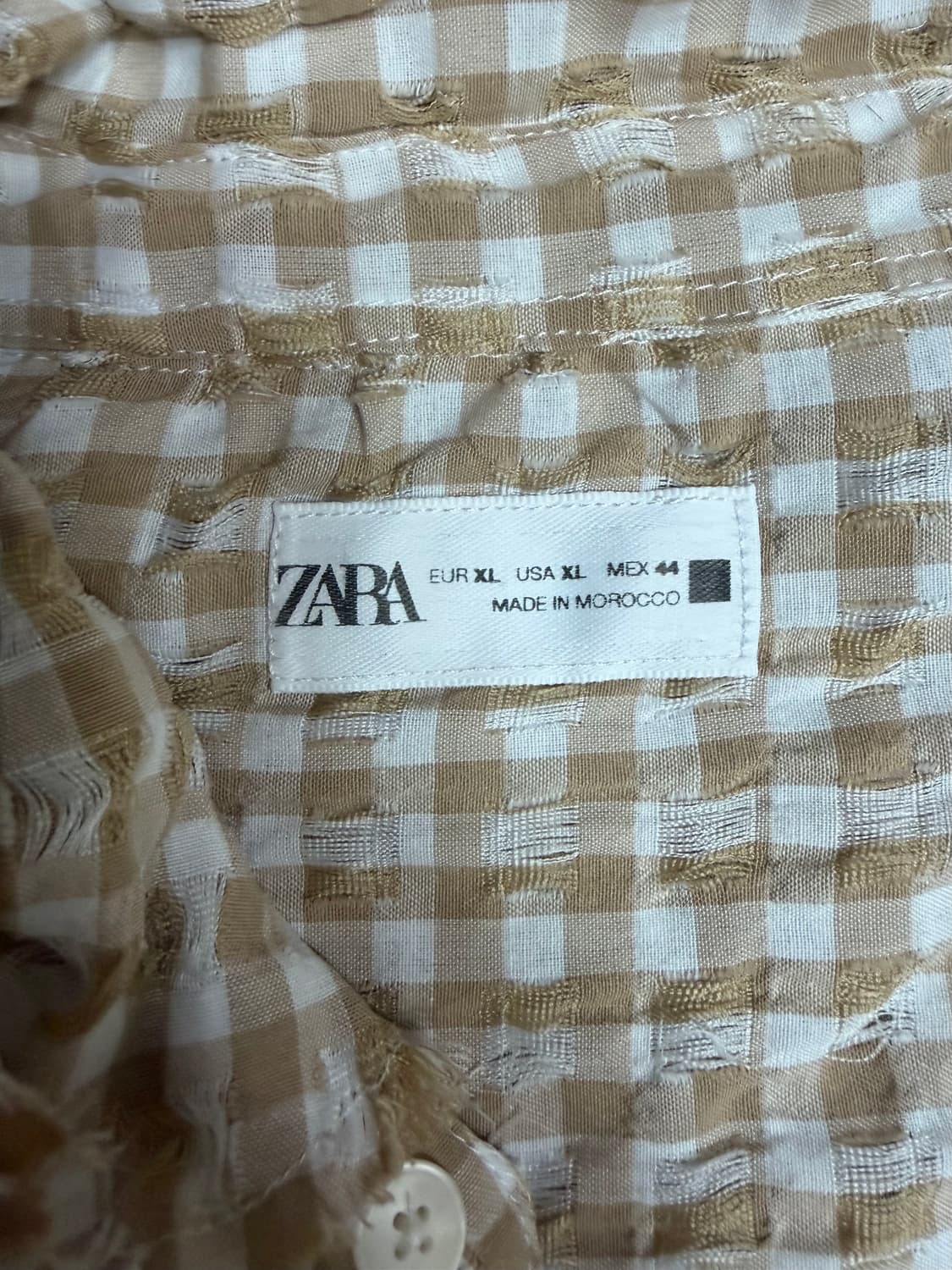 자라 체크 텍스쳐 데미지 셔츠 상품이미지2